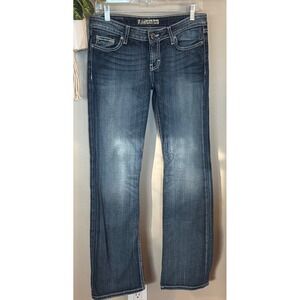 BKE Madison Bootcut Jeans Womens 28x33.5 Dark‎ Wash Stretch BK18119L Blue